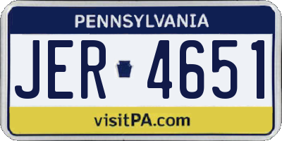 PA license plate JER4651