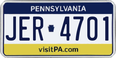 PA license plate JER4701
