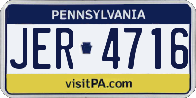 PA license plate JER4716