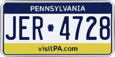 PA license plate JER4728