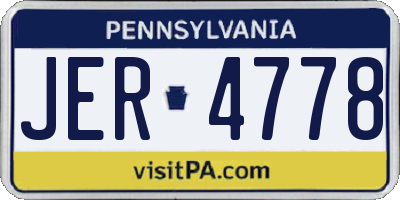 PA license plate JER4778