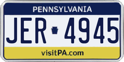 PA license plate JER4945