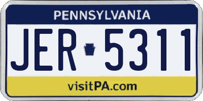 PA license plate JER5311