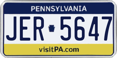 PA license plate JER5647