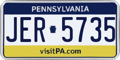 PA license plate JER5735