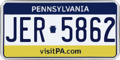 PA license plate JER5862