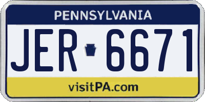 PA license plate JER6671
