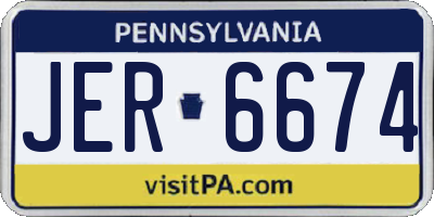 PA license plate JER6674