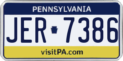 PA license plate JER7386