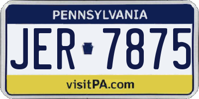 PA license plate JER7875