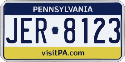 PA license plate JER8123