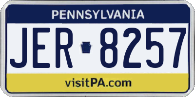 PA license plate JER8257