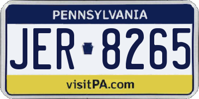 PA license plate JER8265