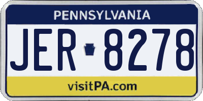 PA license plate JER8278