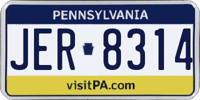 PA license plate JER8314