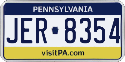 PA license plate JER8354