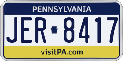 PA license plate JER8417