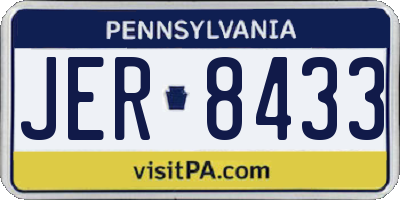 PA license plate JER8433
