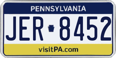PA license plate JER8452
