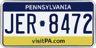 PA license plate JER8472
