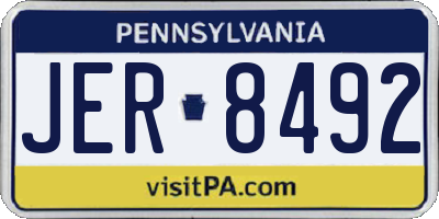 PA license plate JER8492