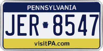 PA license plate JER8547