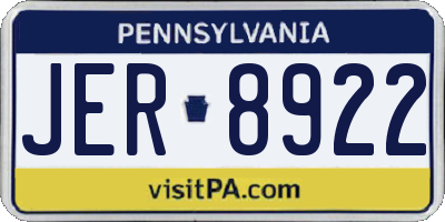 PA license plate JER8922