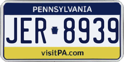PA license plate JER8939