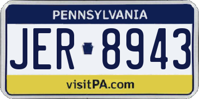 PA license plate JER8943