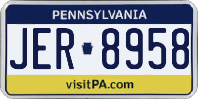 PA license plate JER8958