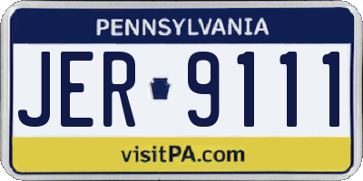 PA license plate JER9111