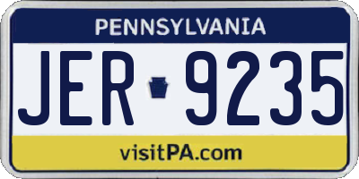PA license plate JER9235