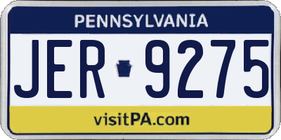 PA license plate JER9275