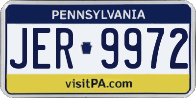 PA license plate JER9972