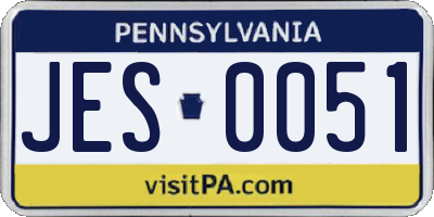 PA license plate JES0051