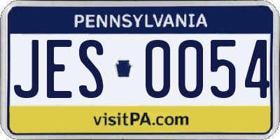 PA license plate JES0054