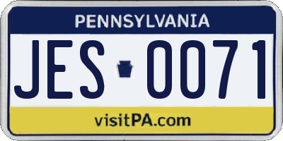 PA license plate JES0071