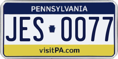 PA license plate JES0077