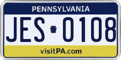 PA license plate JES0108