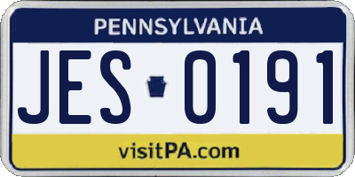 PA license plate JES0191