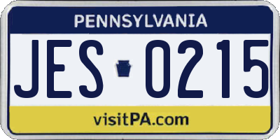 PA license plate JES0215