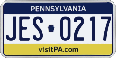 PA license plate JES0217