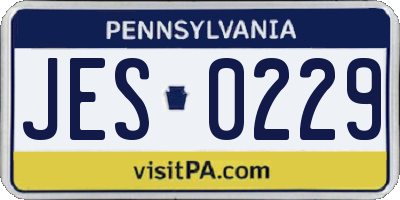 PA license plate JES0229