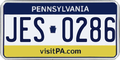 PA license plate JES0286