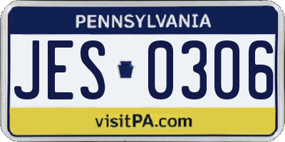 PA license plate JES0306