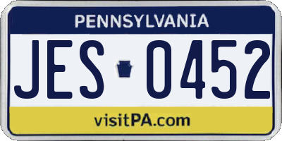 PA license plate JES0452
