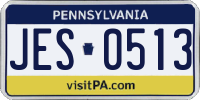 PA license plate JES0513