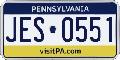 PA license plate JES0551