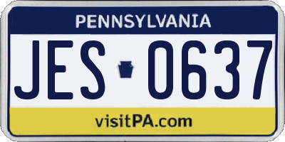PA license plate JES0637