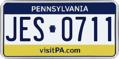 PA license plate JES0711